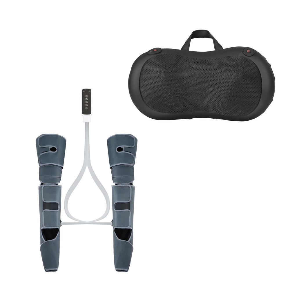Livemor Leg & Foot Air Massager with Neck Massager – Heated Bundle