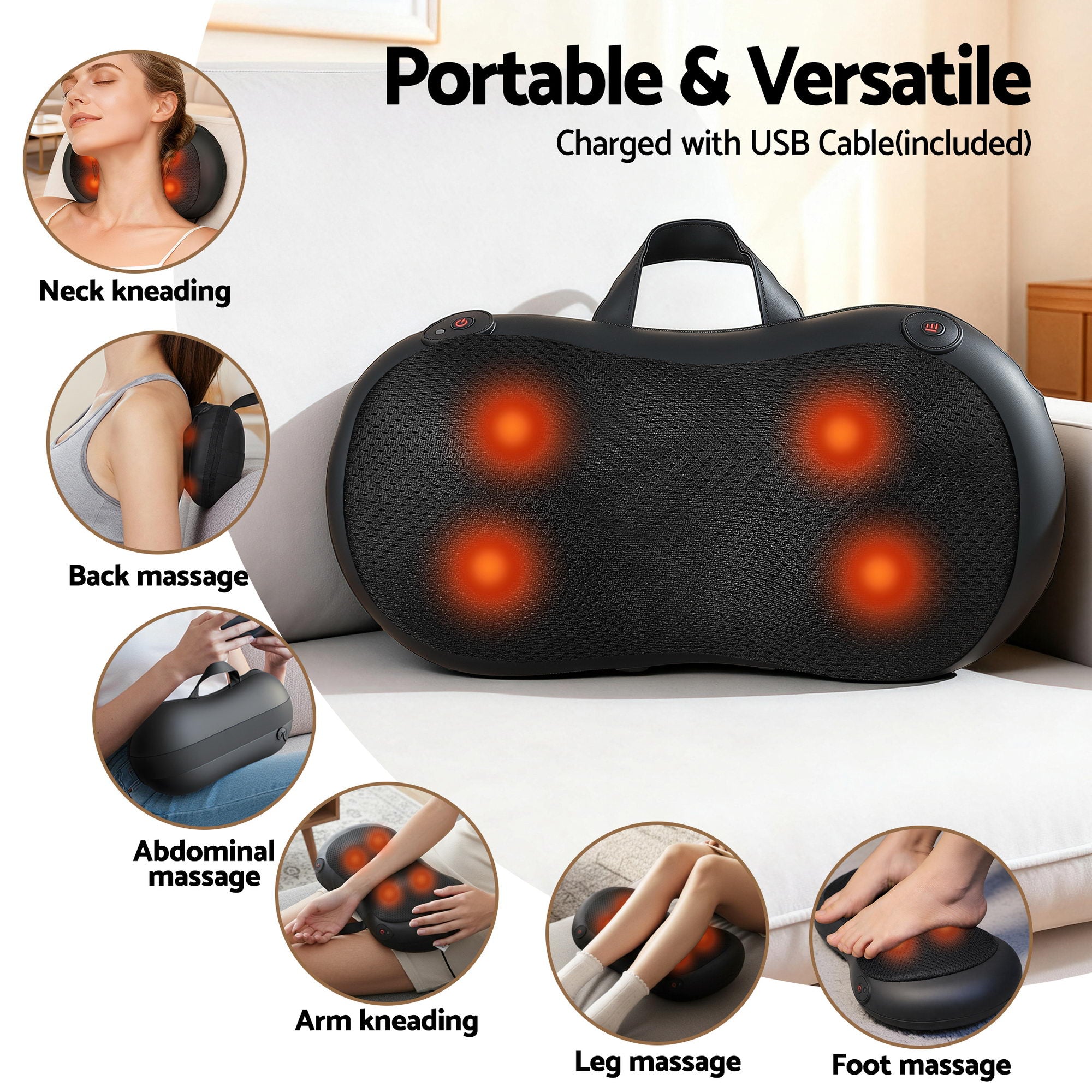 Livemor Leg & Foot Air Massager with Neck Massager – Heated Bundle