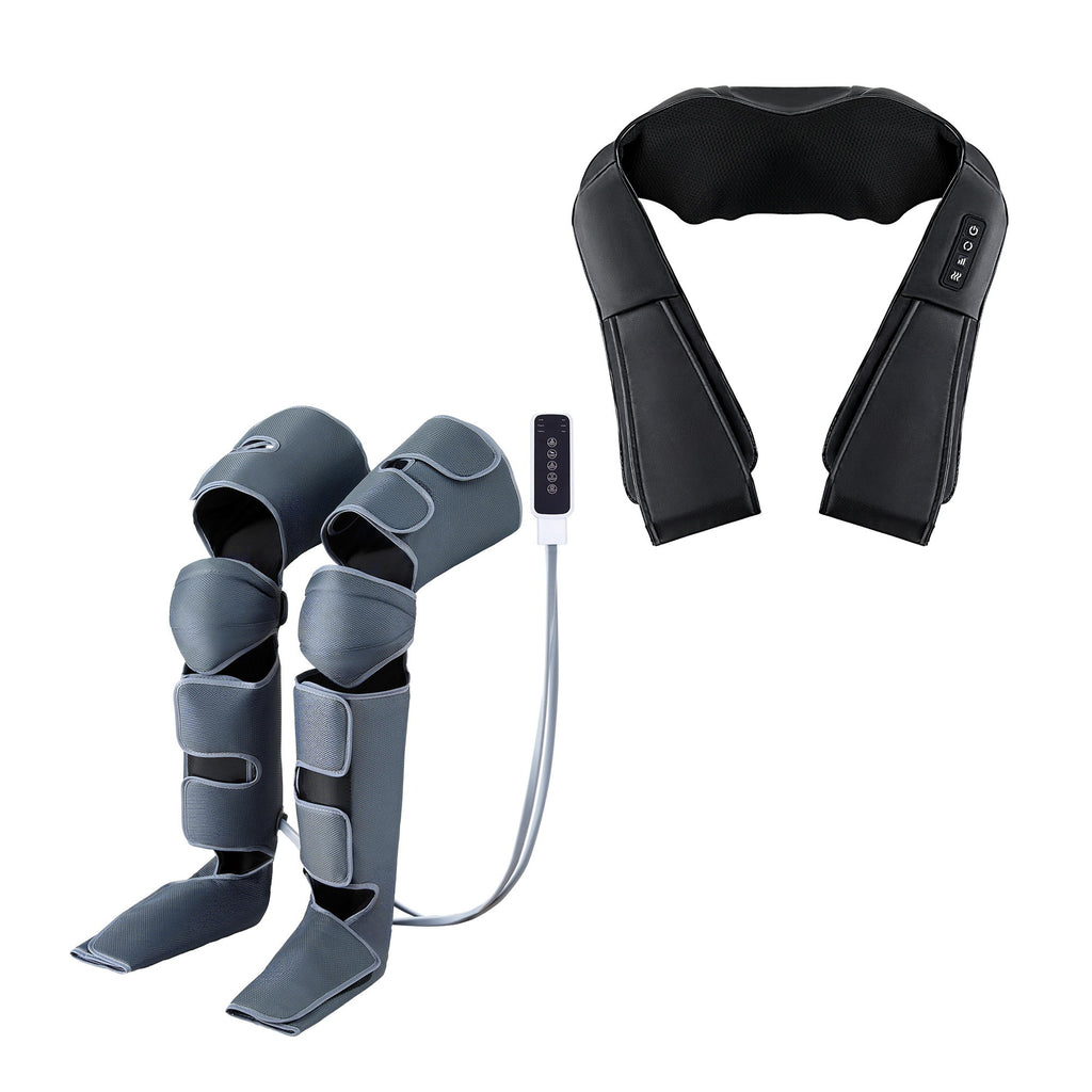 Livemor Leg & Foot Air Massager with Shiatsu Neck Massager – Heated