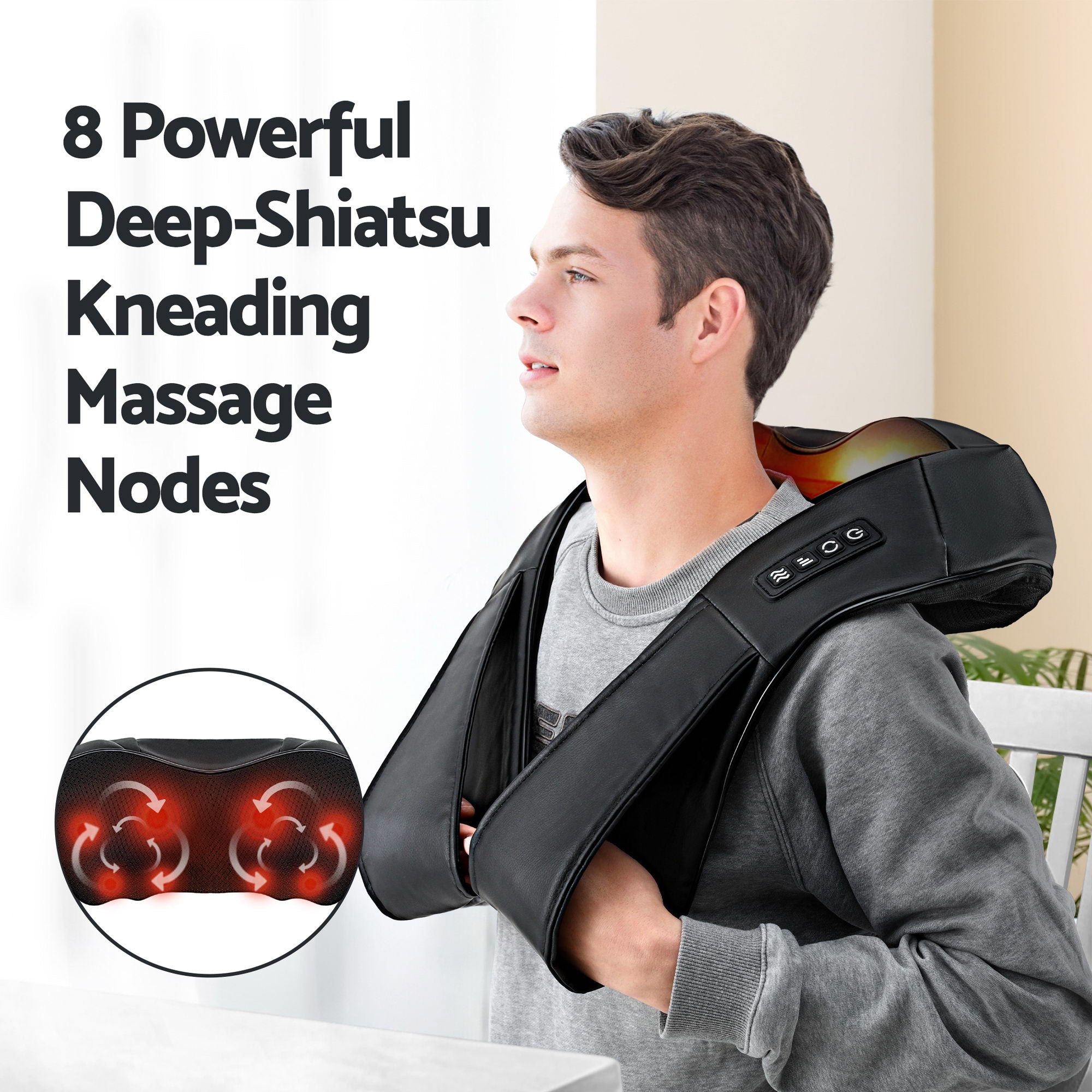 Livemor Leg & Foot Air Massager with Shiatsu Neck Massager – Heated