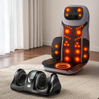 Livemor 8-Node Back Massage Cushion & Foot Massager Set – Heated