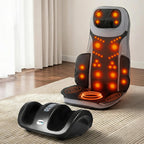 Livemor Back Massage Cushion & Foot Massager Set – Heated, Kneading