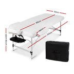 Zenses Portable Massage Table – 70cm, 2-Fold, Aluminium, Black