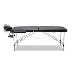 Zenses Portable Massage Table – 70cm, 2-Fold, Aluminium, Black