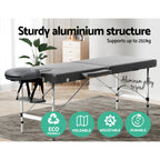 Zenses Portable Massage Table – 55cm, 2-Fold, Aluminium, Grey