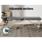 Zenses Portable Massage Table – 55cm, 2-Fold, Aluminium, Grey