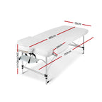 Zenses Portable Massage Table – 75cm, 2-Fold, Aluminium, White