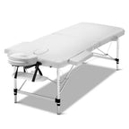 Zenses Portable Massage Table – 75cm, 2-Fold, Aluminium, White