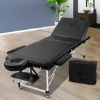 Zenses Portable Massage Table – 60cm, 3-Fold, Aluminium, Black