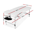 Zenses Portable Massage Table – 60cm, 3-Fold, Aluminium, Black