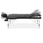 Zenses Portable Massage Table – 60cm, 3-Fold, Aluminium, Black
