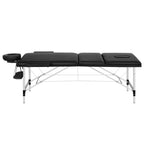 Zenses Portable Massage Table – 65cm, 3-Fold, Aluminium, Black