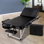Zenses Portable Massage Table – 70cm, 3-Fold, Aluminium, Black