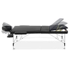 Zenses Portable Massage Table – 70cm, 3-Fold, Aluminium, Black