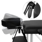Zenses Portable Massage Table – 75cm, 3-Fold, Aluminium, Black