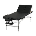 Zenses Portable Massage Table – 85cm, 3-Fold, Aluminium, Black