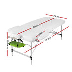 Zenses Portable Massage Table – 75cm, 3-Fold, Aluminium, Green