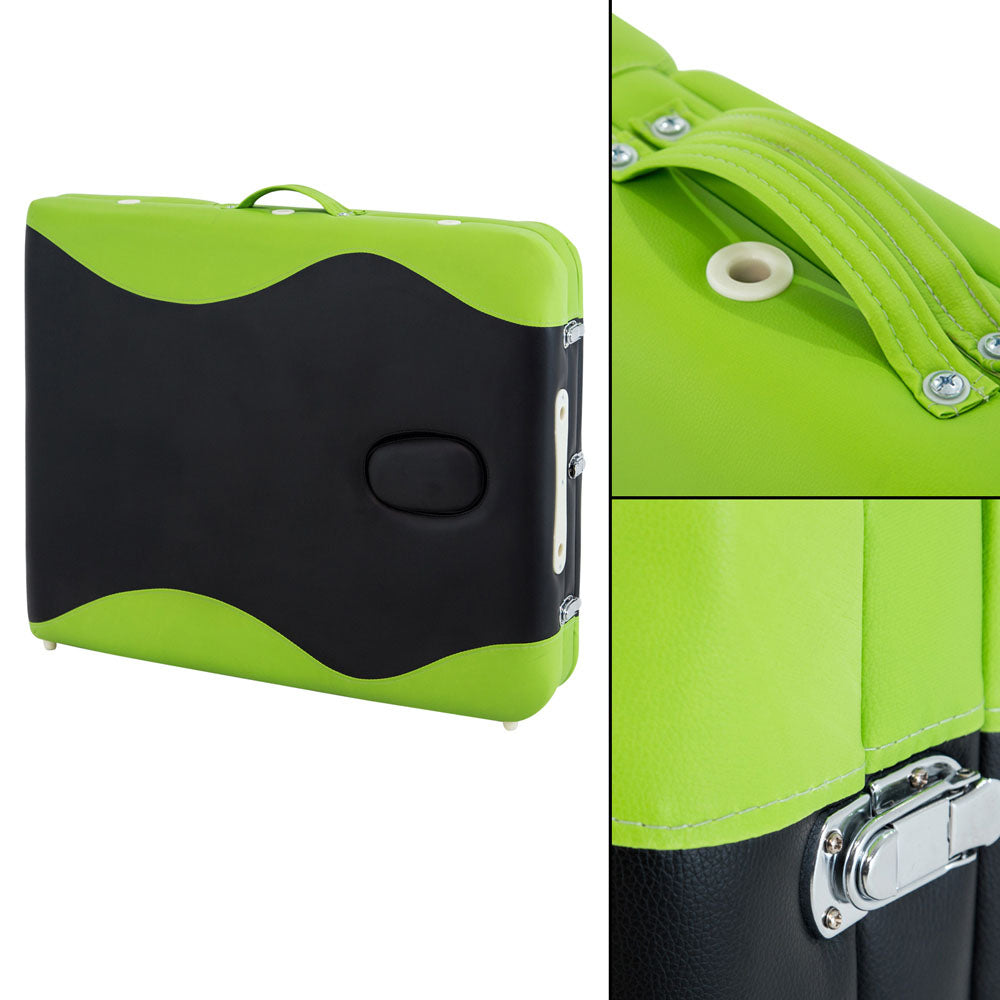Zenses Portable Massage Table – 75cm, 3-Fold, Aluminium, Green