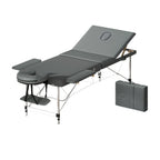Zenses Portable Massage Table – 75cm, 3-Fold, Aluminium, Grey