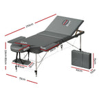 Zenses Portable Massage Table – 75cm, 3-Fold, Aluminium, Grey