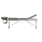 Zenses Portable Massage Table – 75cm, 3-Fold, Aluminium, Grey