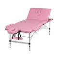 Zenses Portable Massage Table – 85cm, 3-Fold, Aluminium, Pink