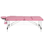 Zenses Portable Massage Table – 85cm, 3-Fold, Aluminium, Pink