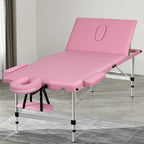 Zenses Portable Massage Table – 85cm, 3-Fold, Aluminium, Pink