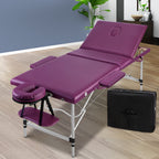 Zenses Portable Massage Table – 75cm, 3-Fold, Aluminium, Violet