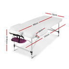 Zenses Portable Massage Table – 75cm, 3-Fold, Aluminium, Violet