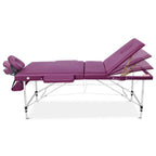 Zenses Portable Massage Table – 75cm, 3-Fold, Aluminium, Violet
