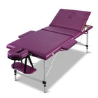 Zenses Portable Massage Table – 75cm, 3-Fold, Aluminium, Violet