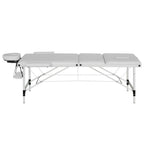Zenses Portable Massage Table – 65cm, 3-Fold, Aluminium, White