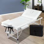 Zenses Portable Massage Table – 75cm, 3-Fold, Aluminium, White