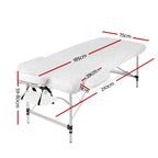 Zenses Portable Massage Table – 75cm, 3-Fold, Aluminium, White