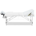 Zenses Portable Massage Table – 75cm, 3-Fold, Aluminium, White
