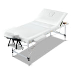 Zenses Portable Massage Table – 75cm, 3-Fold, Aluminium, White