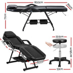 Zenses Adjustable Massage Table & Salon Chair – 3-Fold, Black