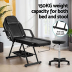 Zenses Adjustable Massage Table & Salon Chair – 3-Fold, Black