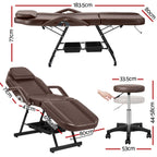 Zenses Adjustable Massage Table & Salon Chair – 3-Fold, Brown