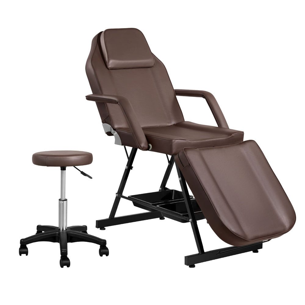 Zenses Adjustable Massage Table & Salon Chair – 3-Fold, Brown
