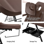 Zenses Adjustable Massage Table & Salon Chair – 3-Fold, Brown
