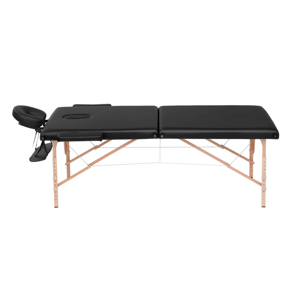 Zenses Portable Massage Table – 70cm, 2-Fold, Wooden, Black