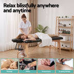 Zenses Portable Massage Table – 70cm, 2-Fold, Wooden, Black