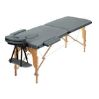 Zenses Portable Massage Table – 56cm, 2-Fold, Wooden, Grey