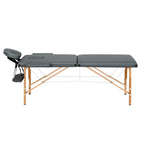 Zenses Portable Massage Table – 56cm, 2-Fold, Wooden, Grey
