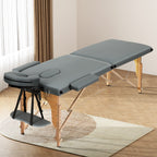 Zenses Portable Massage Table – 56cm, 2-Fold, Wooden, Grey