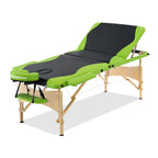 Zenses Portable Massage Table – 70cm, 3-Fold, Wooden, Green