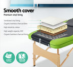 Zenses Portable Massage Table – 70cm, 3-Fold, Wooden, Green