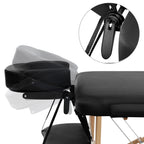 Zenses Portable Massage Table – 70cm, 3-Fold, Wooden, Black
